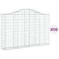 vidaXL Oblúkové gabionové koše 50 ks 200x30x120/140 cm pozink. železo