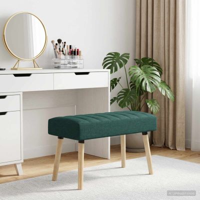 vidaXL Pruhovo prešitá lavica Tmavozelená 80 x 40 x 46 cm Látka