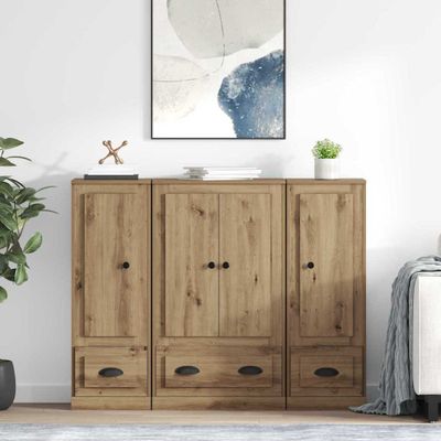 vidaXL Highboard so zásuvkou 3 pcs Remeselný dub Kompozitné drevo