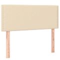 vidaXL Posteľný rám boxsping s matracom krémový 90x200 cm látka
