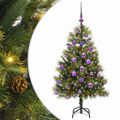 vidaXL Umelý vianočný stromček s pniškami Zelená 120 cm PVC a PE a kov