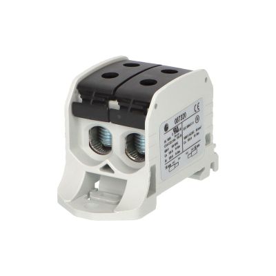 Svorka univerzálna RKA 50 1/4 L S, 150A, 1pól. (4x vstup), AL/CU, čierna, na DIN/na panel