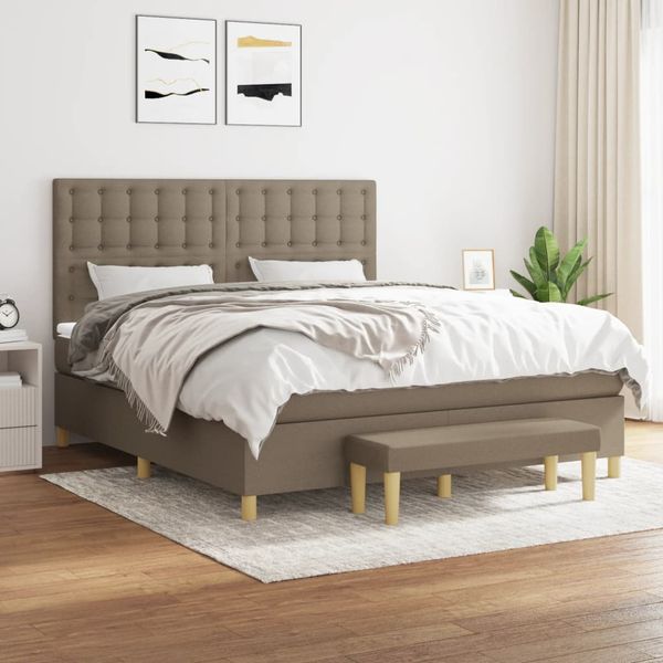 vidaXL Posteľný rám boxspring s matracom sivohned 180x200 cm látka