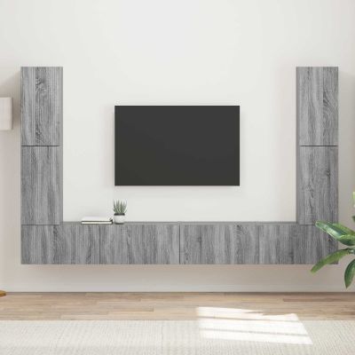 vidaXL Zostava TV skriniek 8 pcs Sivý Sonoma Kompozitné drevo