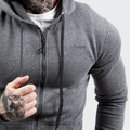 Mikina Zipper Hoodie Grey Black - GymBeam, veľkosť M, 65% bavlna, 35% polyester