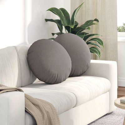 vidaXL Vankúše na sedenie 2 pcs Sivohnedá Ø50 x 19 cm látka