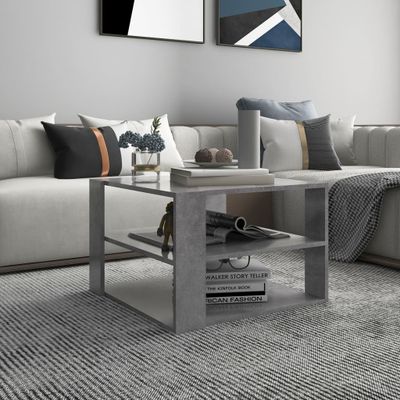 vidaXL Konferenčný stolík betónovo-sivý 60x60x40 cm drevotrieska