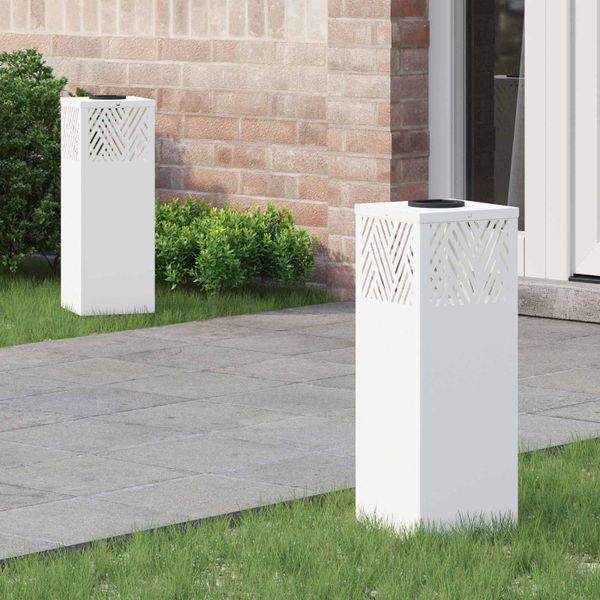 vidaXL Solárne LED svetlo na chodník 2 pcs Biela