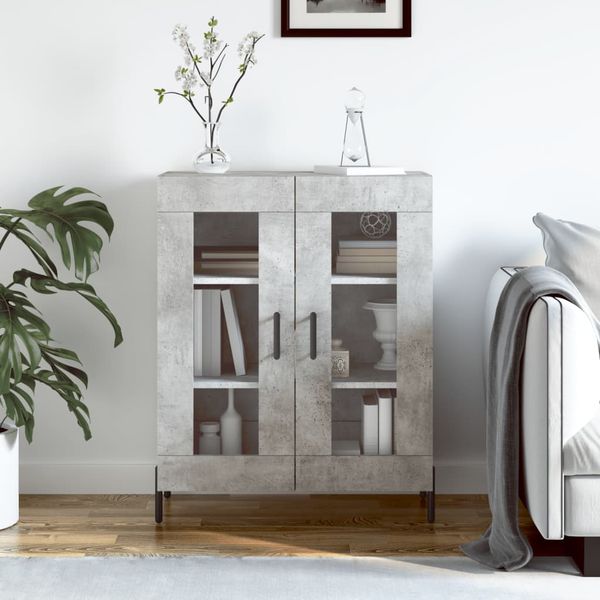 vidaXL Komoda betónovo sivá 69,5x34x90 cm kompozitné drevo