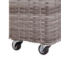 vidaXL Vyvýšený záhradný záhon+4 nádoby 80x22x79 cm, polyratan, sivý
