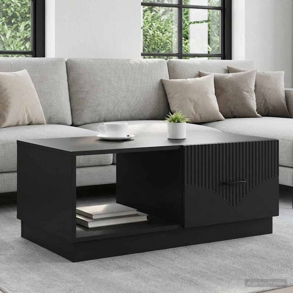 vidaXL Konferenčný stolík Čierna 90 x 50 x 37 cm Kompozitné drevo