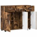 vidaXL Servírovacia skriňa FLORIN 88,5 x 30,5 x 73 cm Dymová dub
