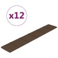 vidaXL Nástenné panely 12 ks hnedé 90x15 cm látka 1,62 m²