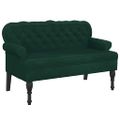 vidaXL Lavička s operadlom tmavozelená 119,5x64,5x75 cm zamat