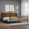 vidaXL Posteľný rám s čelom medovo-hnedý 200x200 cm masívne drevo