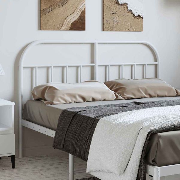 vidaXL Kovové náhradné čelo postele, biele 150cm