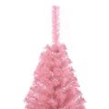 vidaXL Umelý vianočný polovičný stromček so stojanom, ružový 120cm PVC
