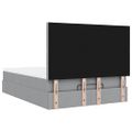 VidaXL Osmanská posteľ s matracom a LED svetlosivá látka 140x200 cm