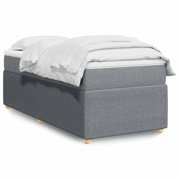 vidaXL Posteľný rám boxsping s matracom bledosivý 80x200 cm látka