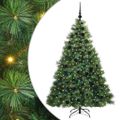vidaXL Umelý vianočný stromček s 300 LED-i Zelená 180 cm PE a PVC