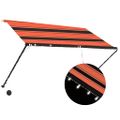 vidaXL Zaťahovacia markíza s LED 250x150 cm oranžová a hnedá