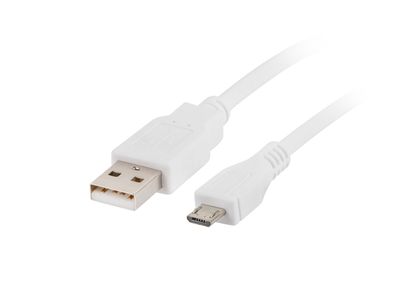 LANBERG Kábel USB 2.0 AM/Micro, 1m, biely