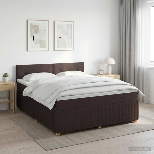 vidaXL Posteľ boxspring s matracom Tmavohnedá 140 x 190 cm Látka