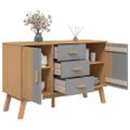 vidaXL Komoda OLDEN, sivo hnedá 114x43x73,5 cm, borovicový masív