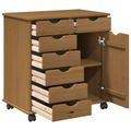 vidaXL Koliesková skriňa 63,5 x 39 x 65,5 cm Masívne borovicové drevo