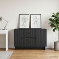 vidaXL Servírovacia skriňa Čierna 89 x 34,5 x 60 cm Kompozitné drevo
