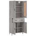 vidaXL Vysoká skrinka sivý dub sonoma 69,5x34x180 cm spracované drevo