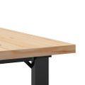 vidaXL Konferenčný stolík v tvare O 80x80x45,5 cm borovica a oceľ