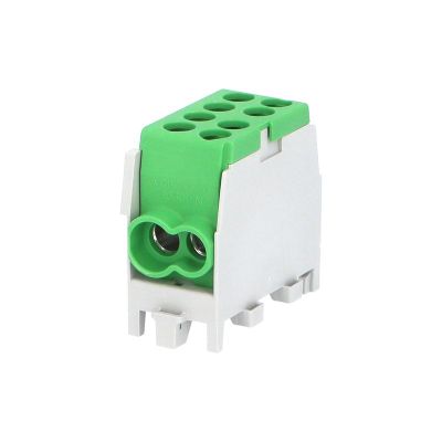 Svorkovnica rozbočovacia HLAK 25 1/2 M2, 100A, 1pól., AL/CU, IP20, zelená, na DIN /2080138