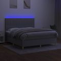 vidaXL Posteľ boxsping s matracom a LED bledosivá 180x200 cm látka