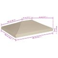 vidaXL Strieška na altánok 310 g/m² 4x3 m, béžová