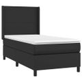 vidaXL Boxspring posteľ s matracom a LED čierna 80x200 cm umelá koža