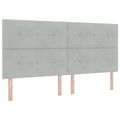 vidaXL LED boxspring posteľ s matracom Svetlosivá 200 x 200 cm Zamat