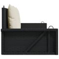 vidaXL Hojdacia lavica s vankúšmi čierna 119x56x48 cm polyratan