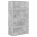 vidaXL Roh na skladovanie CD 4 ks Betónovo sivá 40 x 17 x 17 cm