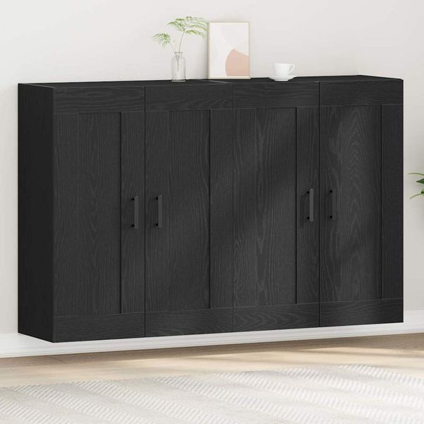 vidaXL Závesná skrinka Nástenný 2 pcs Čierny dub 69,5 x 34 x 90 cm