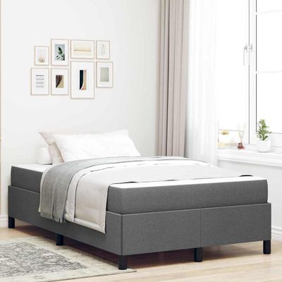 vidaXL Posteľ s pružinovým rámom Tmavo šedá 120 x 190 cm látka