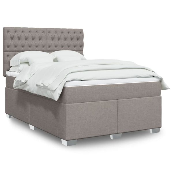 vidaXL Posteľný rám boxspring s matracom sivohned 160x200 cm látka