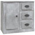 vidaXL Komoda betónovo sivá 70x35,5x67,5 cm spracované drevo
