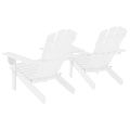 vidaXL Záhradné stoličky Adirondack+stolík, jedľový masív, biele