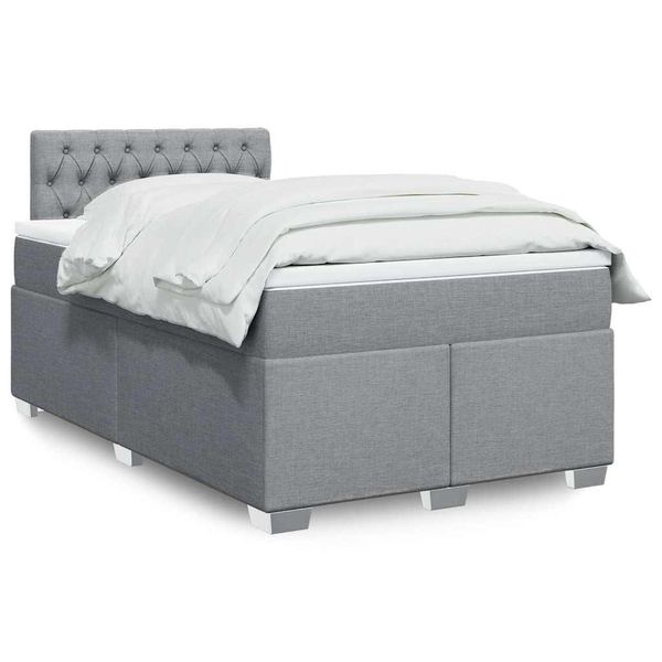vidaXL Boxspring posteľ s matracom bledosivá 120x190 cm látka