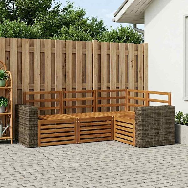 vidaXL Súpravy pohoviek 4 pcs Pevné akáciové drevo