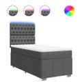 vidaXL Posteľný rám boxsping s matracom tmavosivý 80x200 cm látka