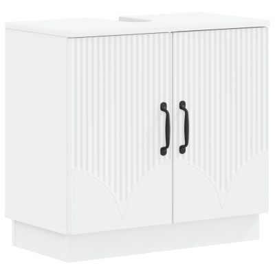 vidaXL Kúpeľňová skrinka pod umývadlo HOORN Biela 59,5 x 31,5 x 56 cm