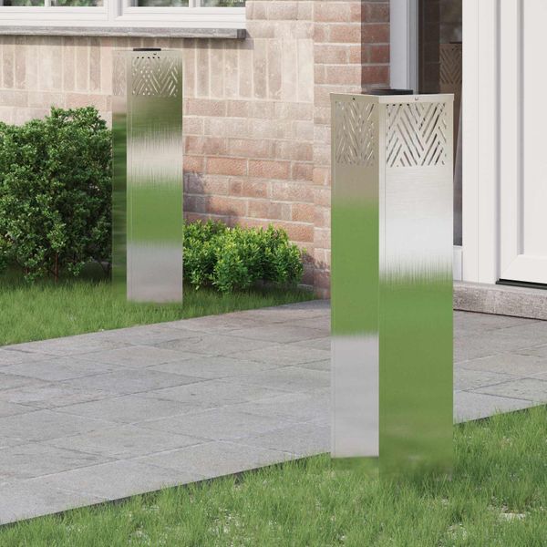 vidaXL Solárne LED svetlo na chodník 2 pcs Strieborná Nerezová oceľ