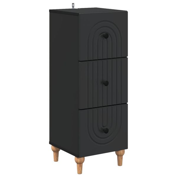 vidaXL Zásuvkový kabinet Čierna 33 x 34,5 x 90 cm Kompozitné drevo